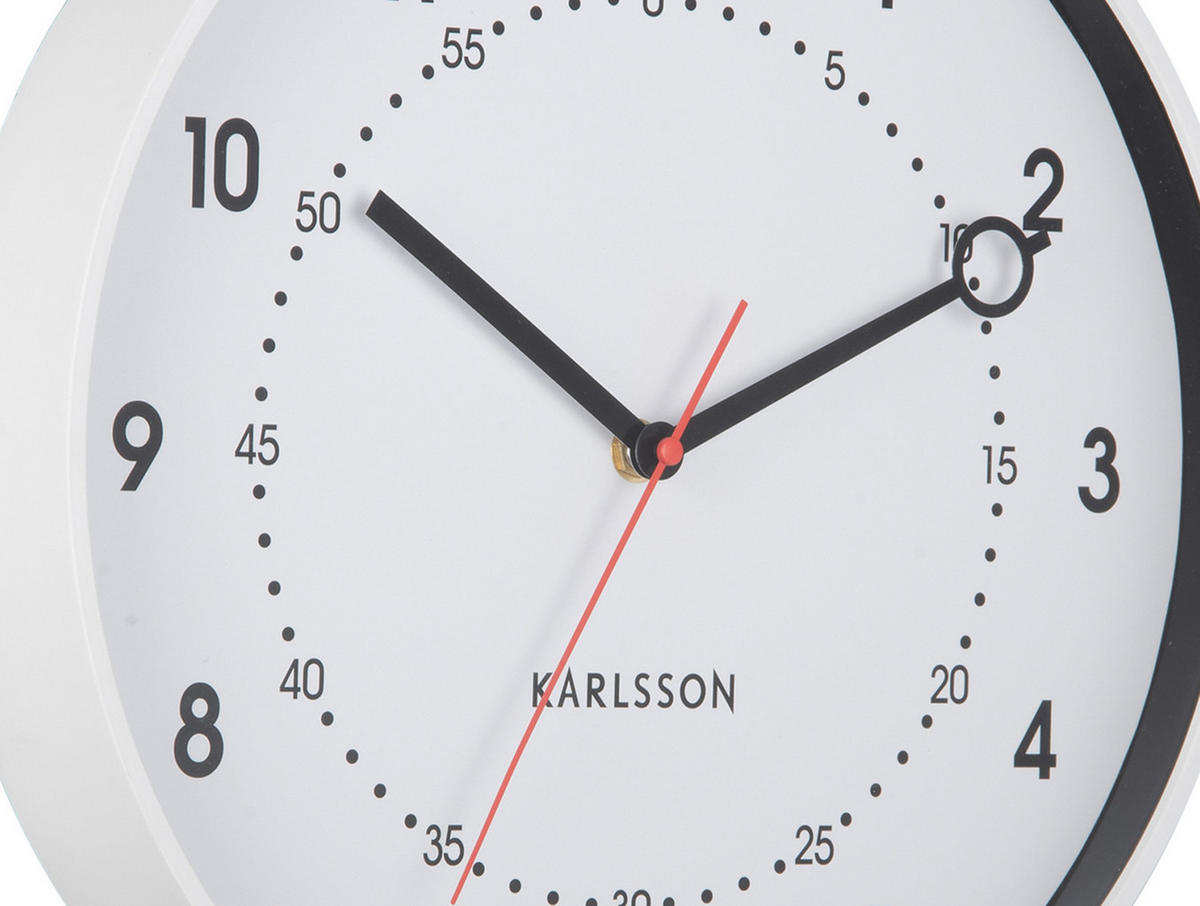 WANDUHR Fresco Weiß 31.5/31.5/ - Weiß, Kunststoff (31.5/31.5/31.5cm) - Karlsson