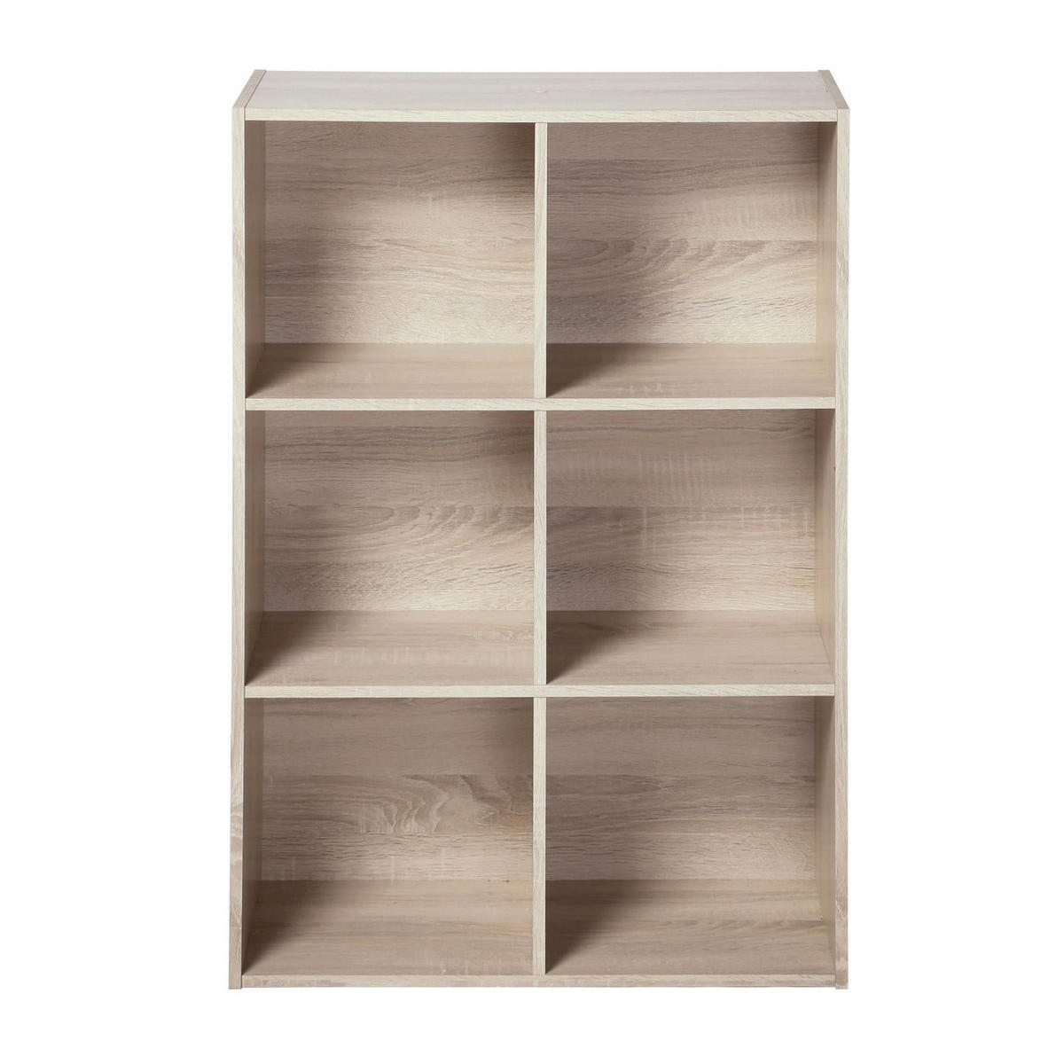 REGAL mit 6 Fächern - H91,5 x L61,5 cm - Eschefarben, Holzwerkstoff (29.5/91.5/61.5cm) - Calicosy