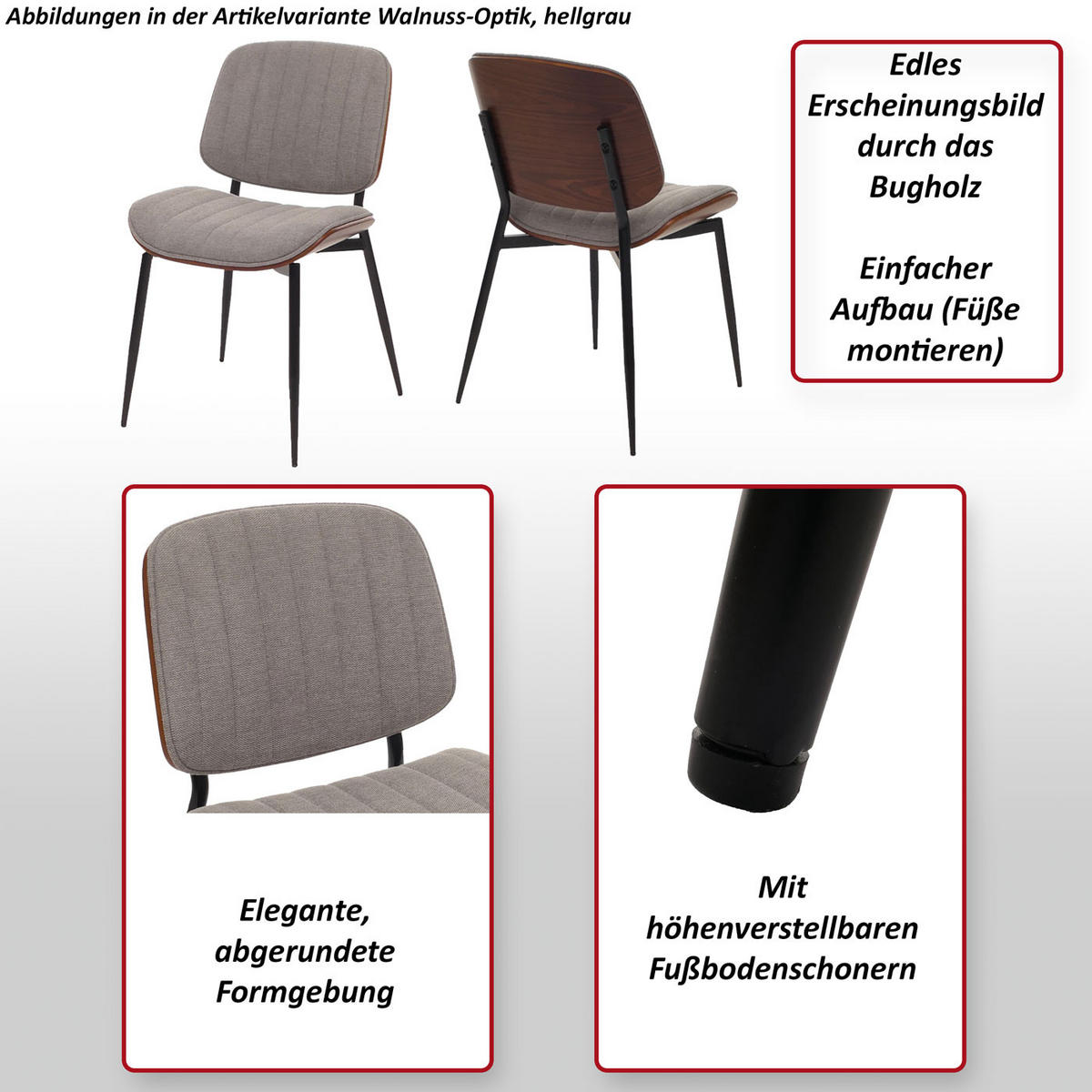 ESSZIMMERSTUHL Hellgrau, Braun - Hellgrau/Braun, Textil (49/83/51cm) - Jamb