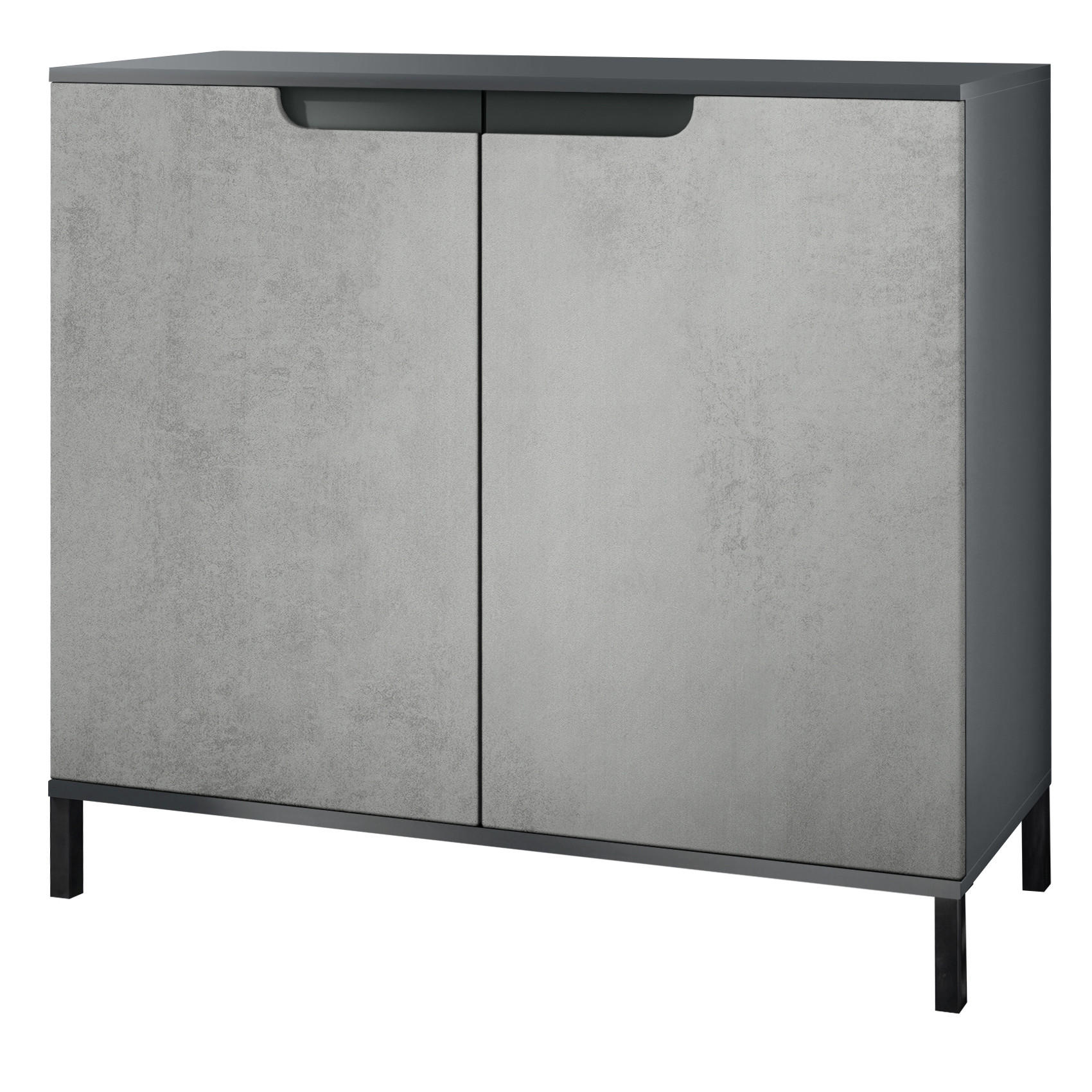 KOMMODE Sylt Beton Oxid Optik - Hellgrau, Holzwerkstoff (92.5/83.5/35cm) - Vladon