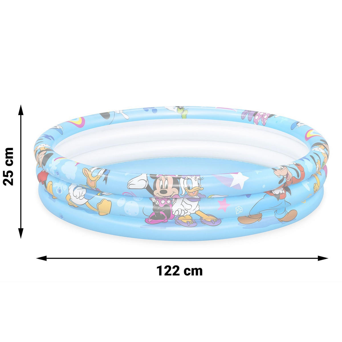 AUFBLASBARER POOL Mickey und Freunde 122 x 25 cm - 91007 - Blau, Textil (122/25cm)