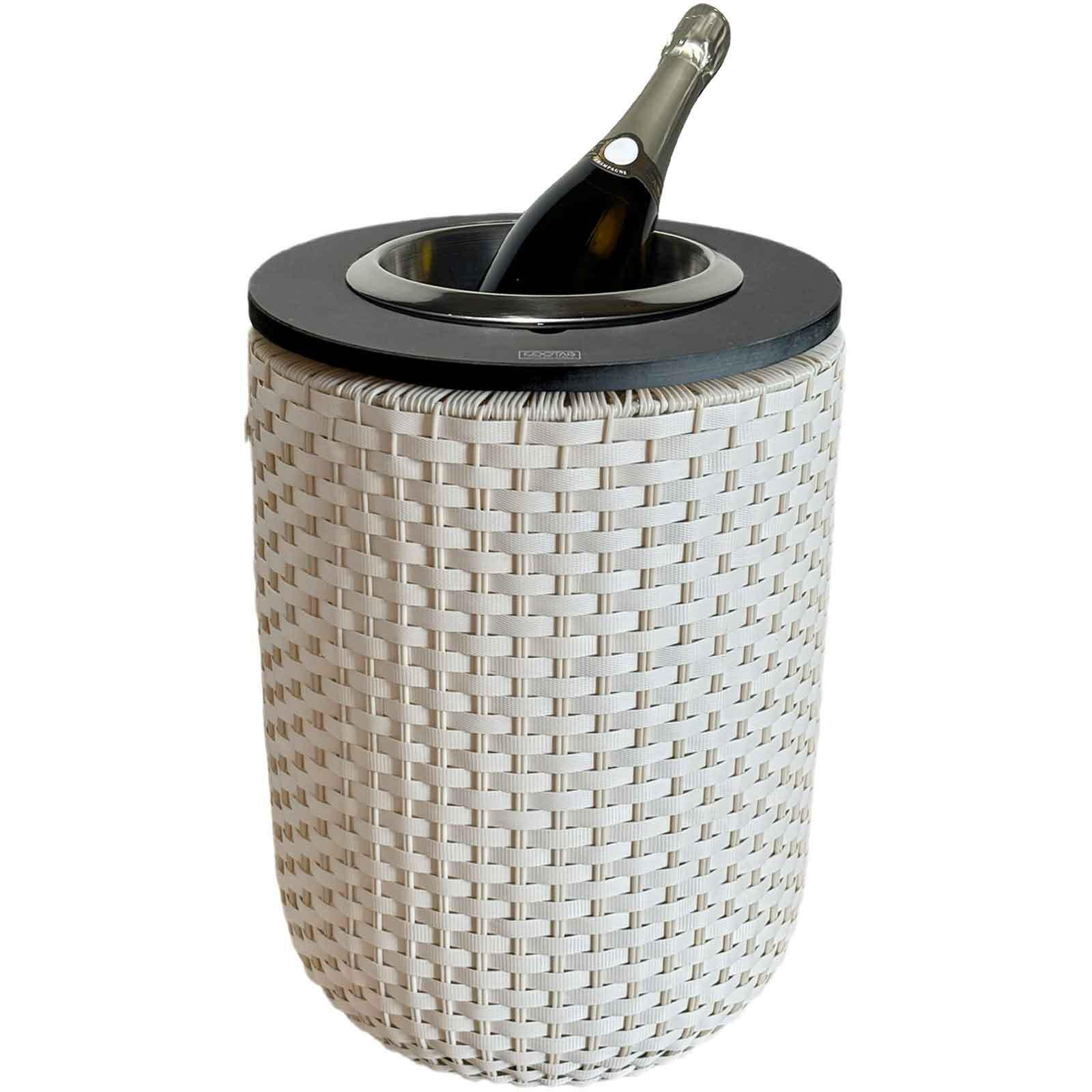 BEISTELLTISCH MIT EDELSTAHL-KÜHLER London Champagner/Schwarz 50 cm - Champagner/Schwarz, Kunststoff (34/34/50cm) - COOTAB Cooler Table