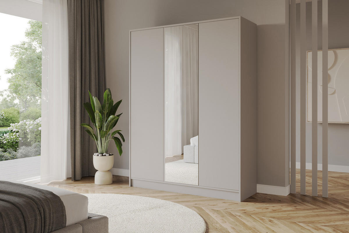 KLEIDERSCHRANK - LUSSO - 150 - Kaschmir - Kaschmir/Goldfarben, Holzwerkstoff (150/200/51cm) - ALTDECOR