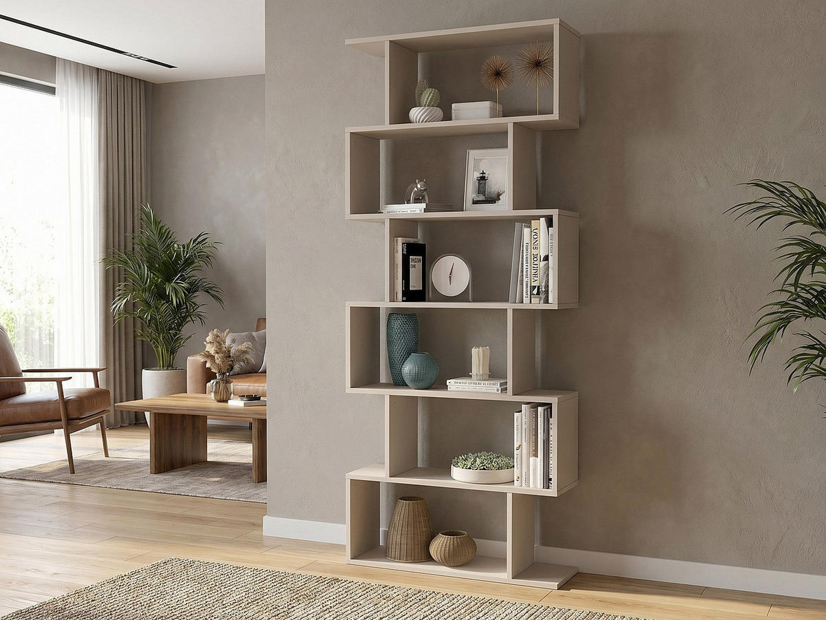 REGAL - 80 cm x 24.6 cm - holz - beige Tomini - Beige, Holz (80/190.2/24.6cm) - Vente-Unique