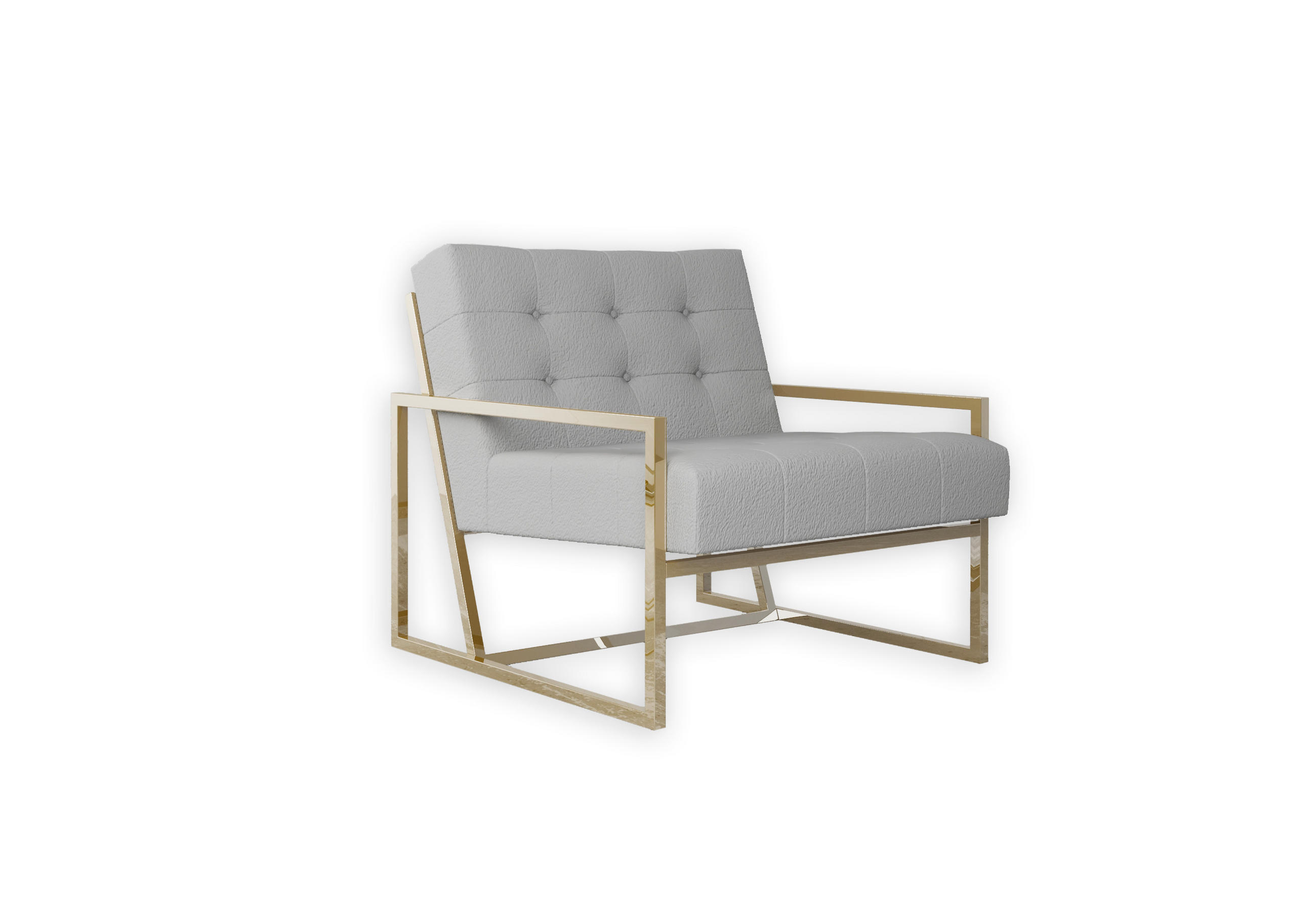 LOUNGESESSEL Duban Grau Bouclé-Stoff - Goldfarben/Grau, Holz/Textil (84/81/89cm) - S-Style Möbel