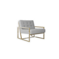 LOUNGESESSEL Duban Grau Bouclé-Stoff - Goldfarben/Grau, Holz/Textil (84/81/89cm) - S-Style Möbel