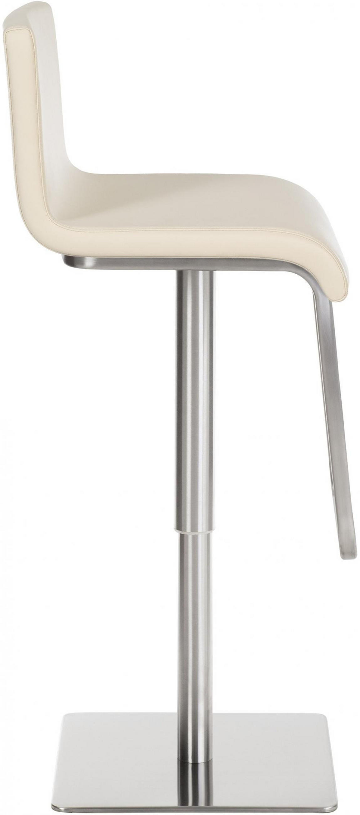 BARHOCKER 2er Set Lederlook Creme - Edelstahlfarben/Creme, Textil/Metall (41/80/46cm) - CLP