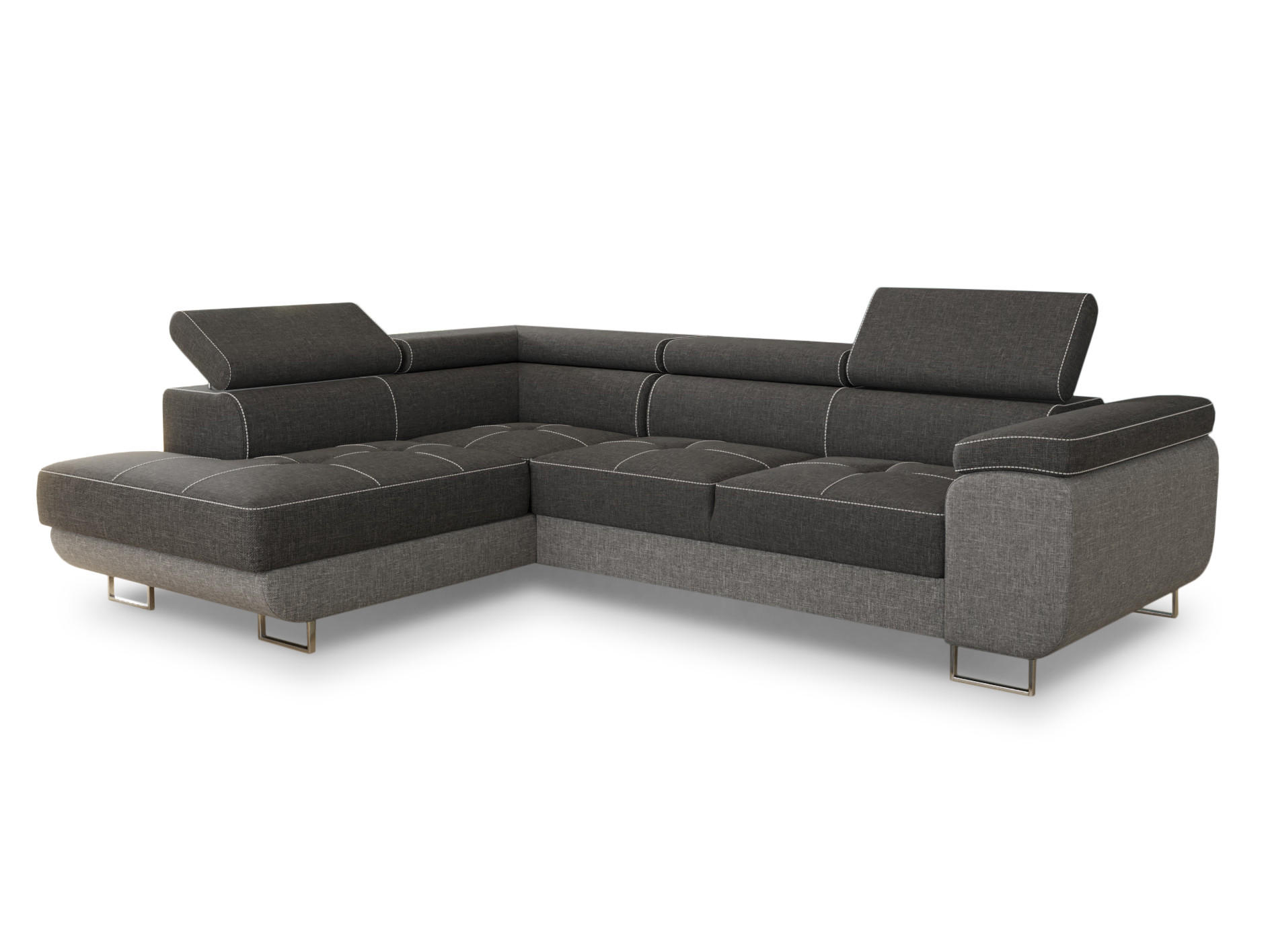 ECKSOFA Caris, Seite: Links - Hellgrau/Grau, Holz/Textil (273/203cm) - Sofnet
