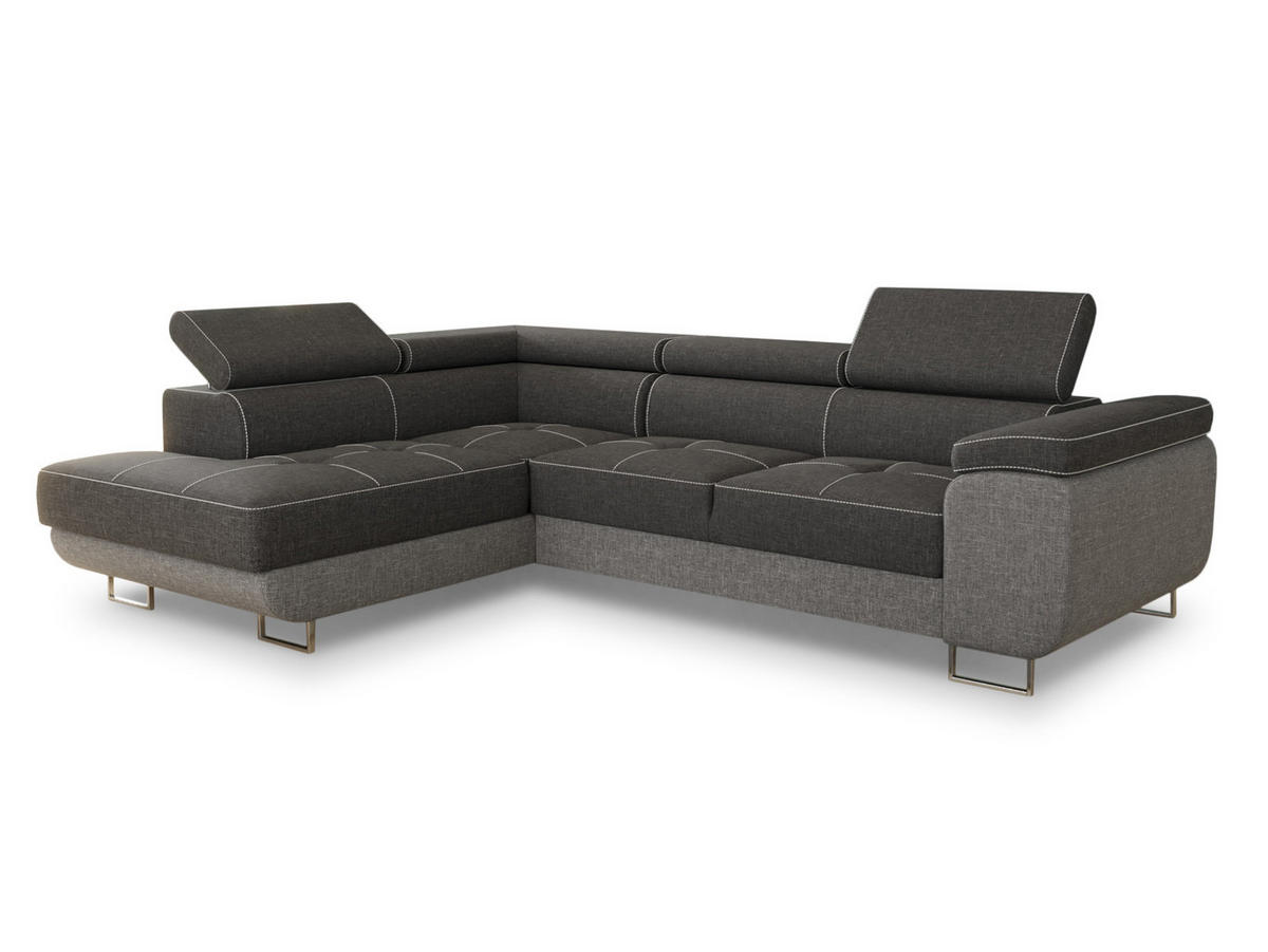 ECKSOFA Caris, Seite: Links - Hellgrau/Grau, Holz/Textil (273/203cm) - Sofnet