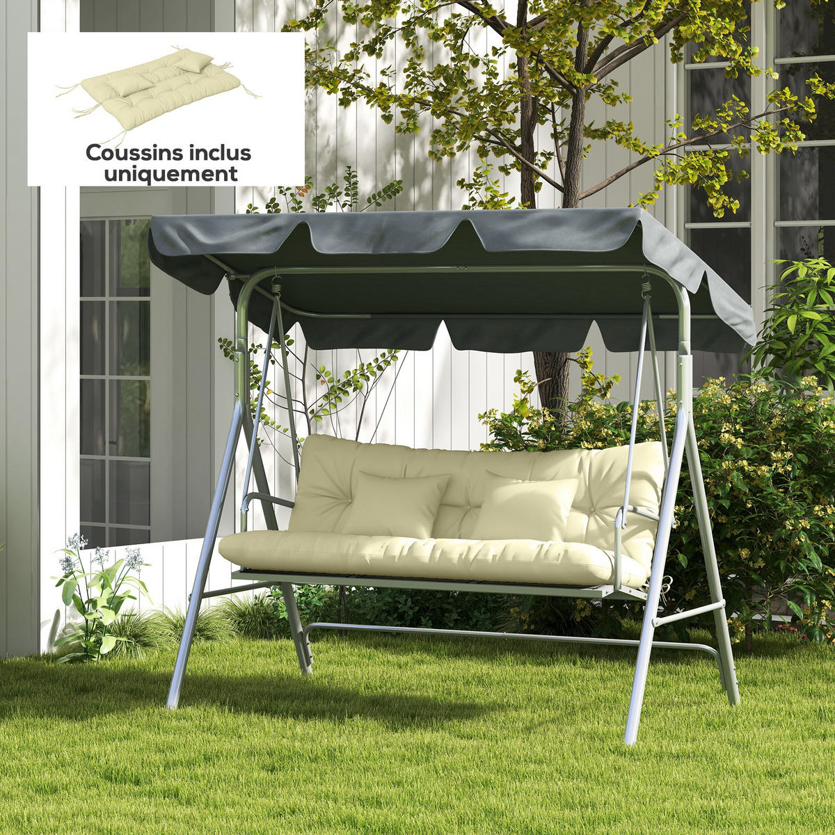 SESSELAUFLAGEN Creme 1 Stück - Beige, Kunststoff (50/10/150cm) - GiPP