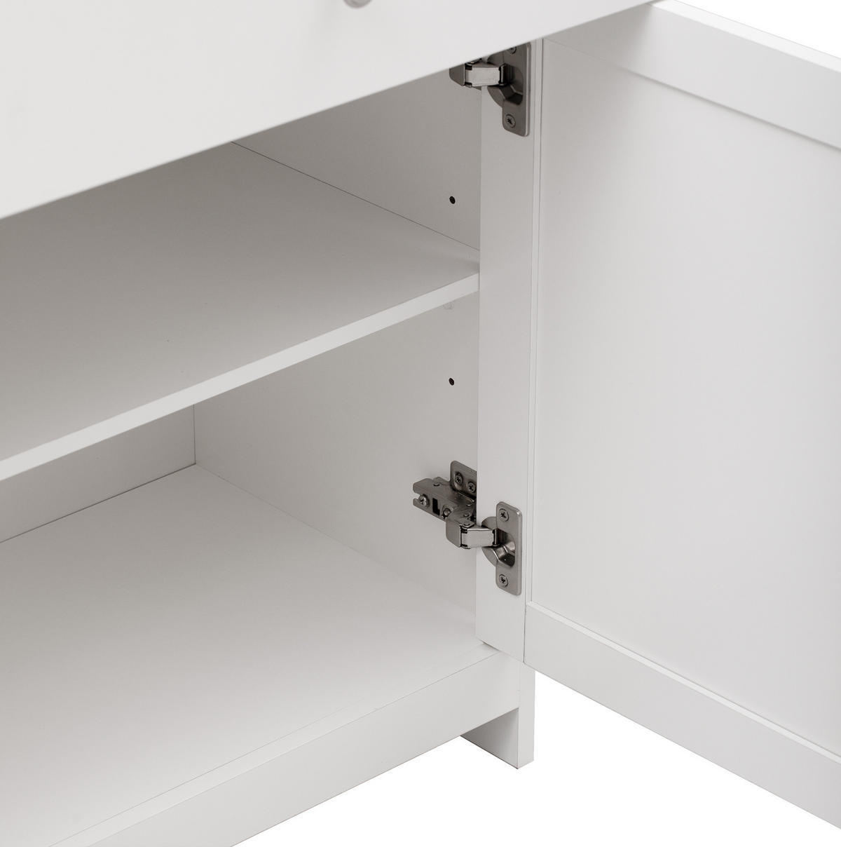 KOMMODE aus MDF 160x37x75cm in Weiß mit 3 Schubladen - Weiß, Holzwerkstoff (160/75/37cm) - Modfu