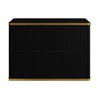WASCHBECKENUNTERSCHRANK - 80 cm x 47 cm - Holz, Platte - Schwarz - KELIZA - Schwarz, Holz (80/54/47cm) - Vente-Unique