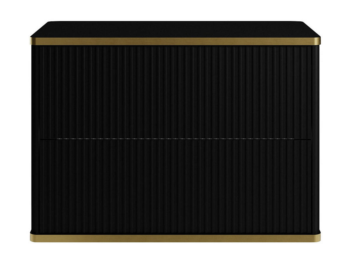 WASCHBECKENUNTERSCHRANK - 80cm x 47cm - MDF - schwarz - KELIZA - Schwarz, Holz (80/54/47cm) - Vente-Unique