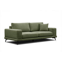 SOFA MEDIOLANE 3-Sitzer, olivgrün - Olivgrün, Holzwerkstoff/Textil (233/87/96cm) - Courtois Laville