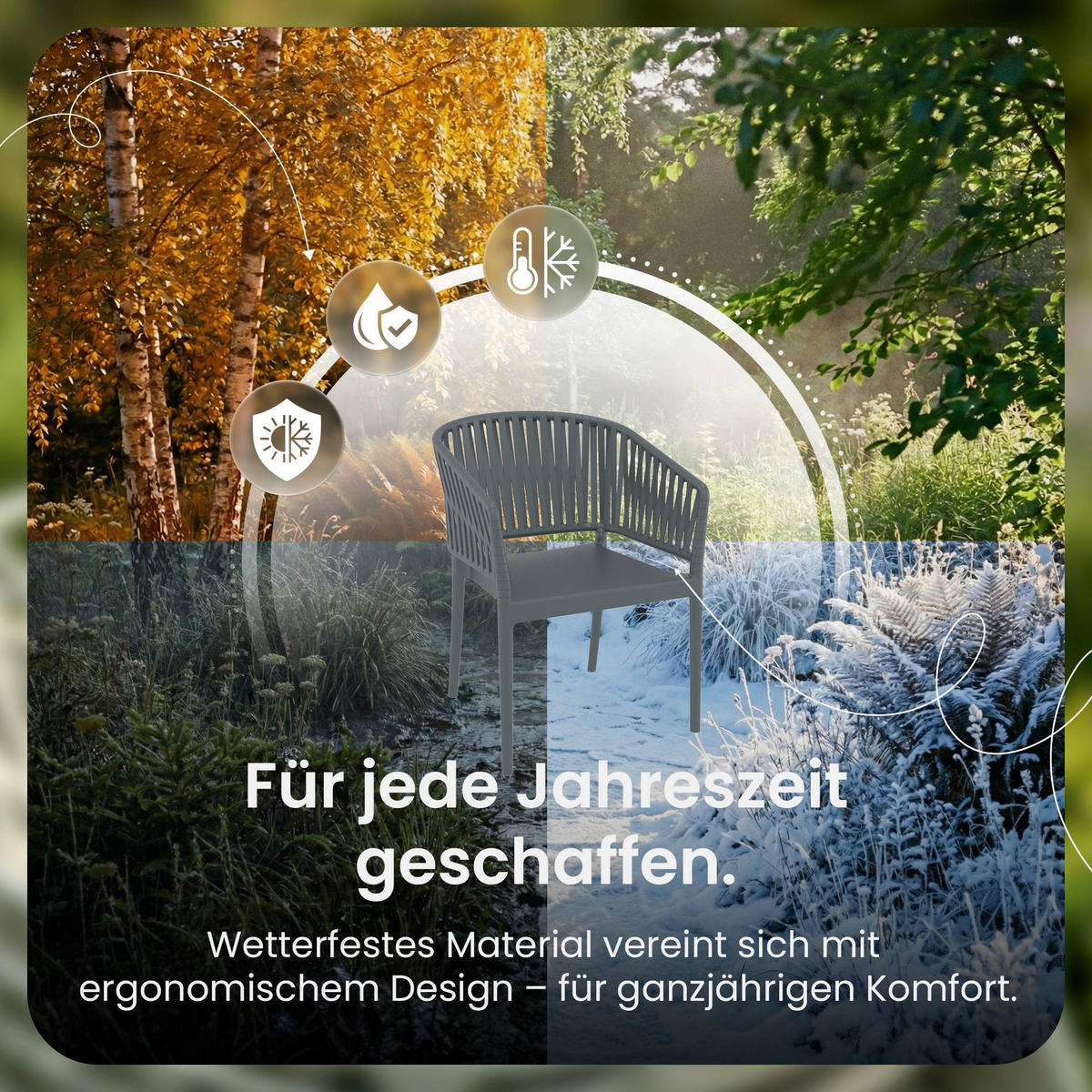 GARTENSTUHL 4er Set Kunststoff Dunkelgrau - Dunkelgrau, Kunststoff (58/80/58cm) - CLP