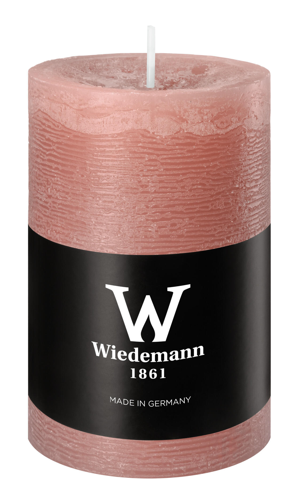 STUMPENKERZE Rustik Marble Style Rosenholz 90 x Ø 58 mm, 1 Stück - Rosa, Paraffin (6/9cm) - Wiedemann Kerzen