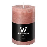 STUMPENKERZE Rustik Marble Style Rosenholz 90 x Ø 58 mm, 1 Stück - Rosa, Paraffin (6/9cm) - Wiedemann Kerzen