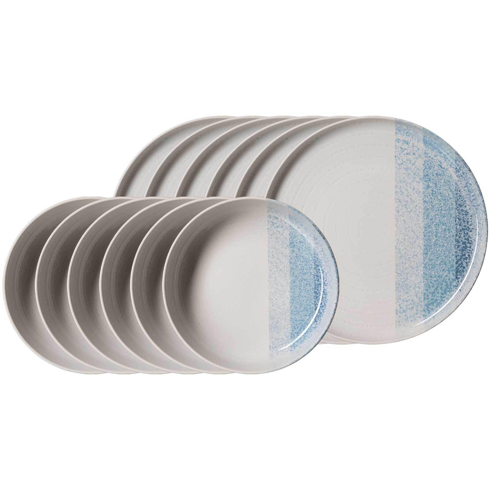TAFELSERVICE Trio Blau 12er Set - Blau, Keramik (2/2/2cm) - Ritzenhoff Breker