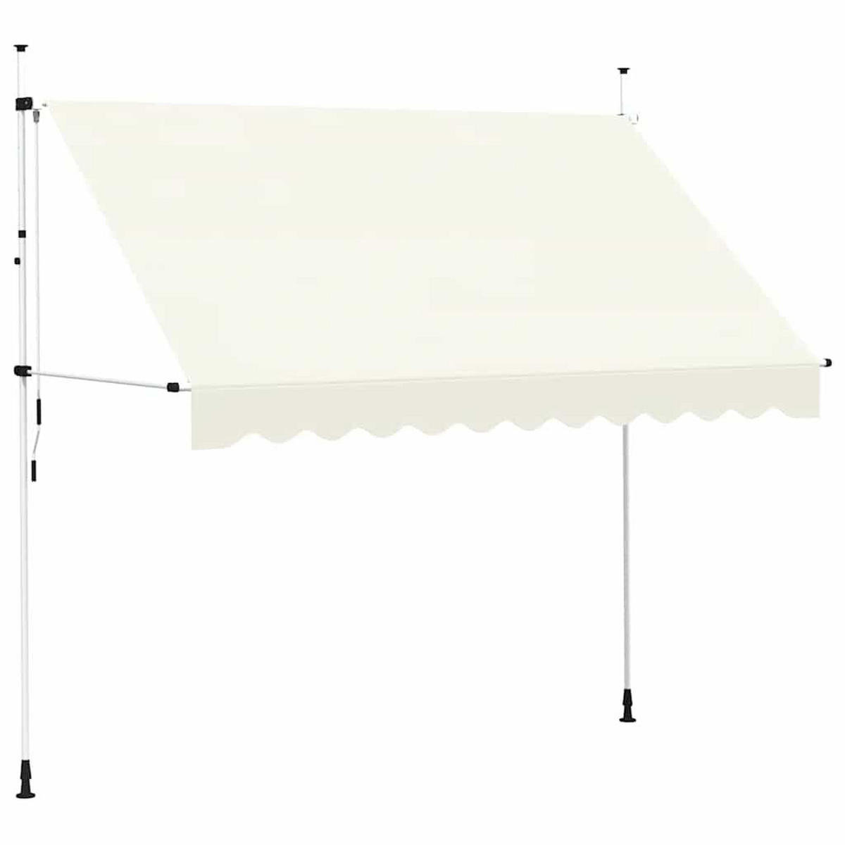 EINZIEHBARE Markise Handbetrieben 300 cm Cremeweiß - Creme, Textil (300/1/1cm) - furnicato
