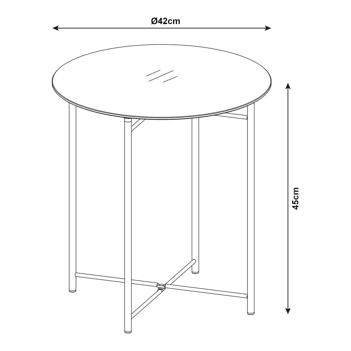 BEISTELLTISCH Ödeshög - Schwarz, Glas/Metall (42/42/45cm) - [en.casa]