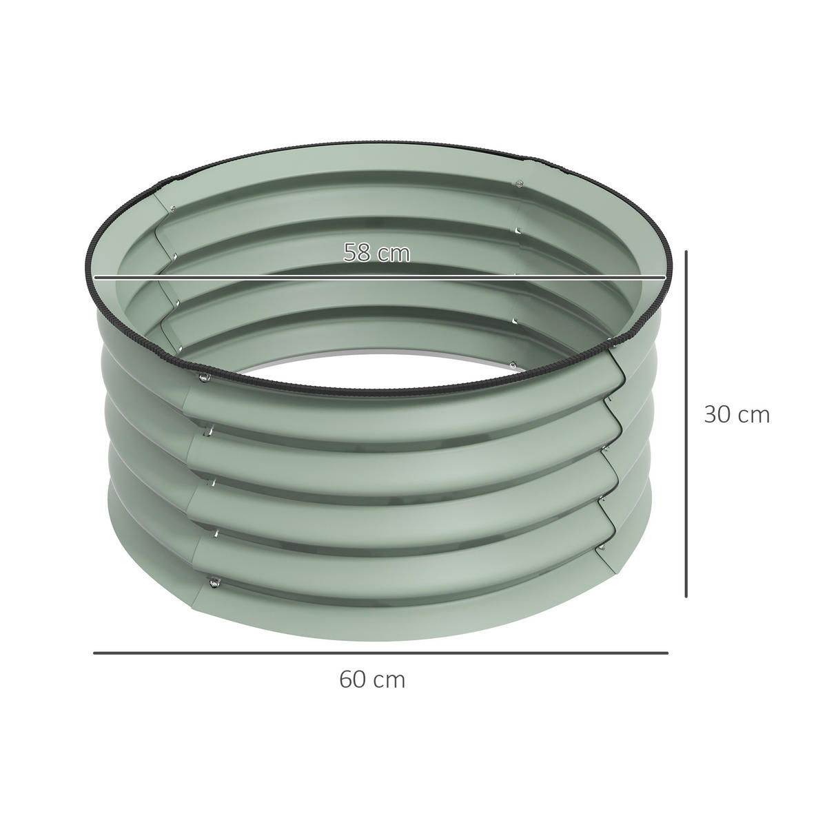 HOCHBEET 2er-Set aus Stahl - Grün, Metall (60/30/60cm) - Outsunny