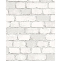 VLIESTAPETE Steinoptik Tapete weiß - Weiß, Papier (53/1005cm) - marburg