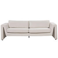 3-SITZER-SOFA Samtstoff hellbeige Maunu - Beige/Schwarz, Textil (237/76/83cm) - Beliani