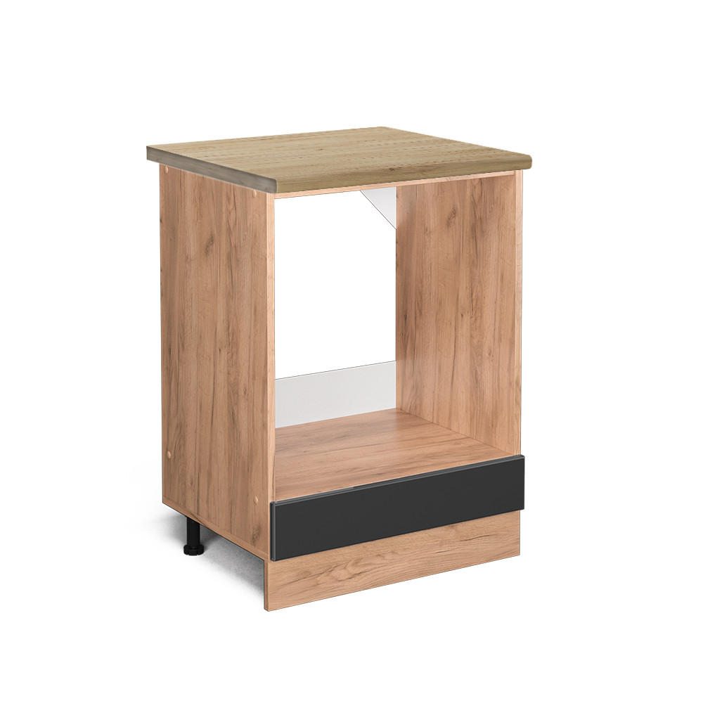 SPISKONVERTERINGSSKÅP R-Line Antracit högblank 60 cm , AP Oak Svart högglans, Honungsek 81.6/60/60 cm