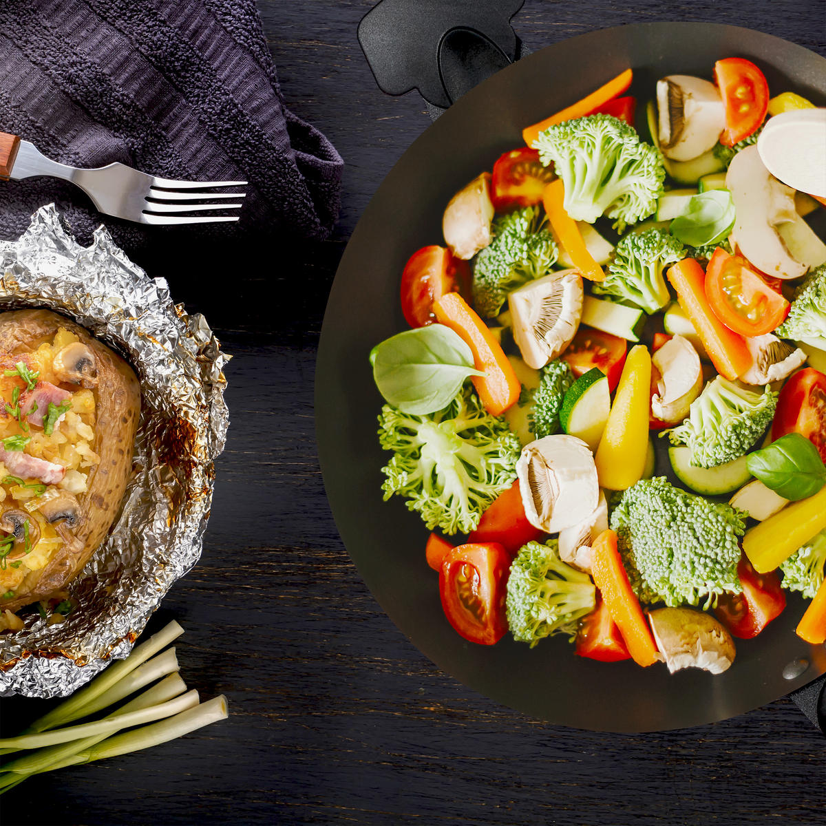 WOK-PFANNE - Schwarz, Glas/Metall (31.5/57/15.5cm) - Relaxdays