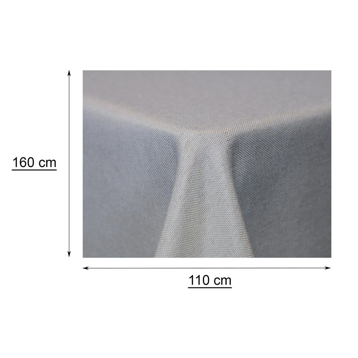TISCHDECKE Leinenoptik 110/160 cm eckig Silber - Silberfarben, Textil (110/160cm) - TiborTex