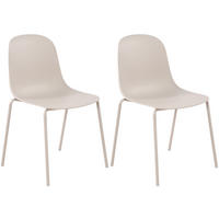 STAPELSTUHL 2er Set Kunststoff Hellgrau - Hellgrau, Kunststoff/Metall (51/85/53cm) - CLP