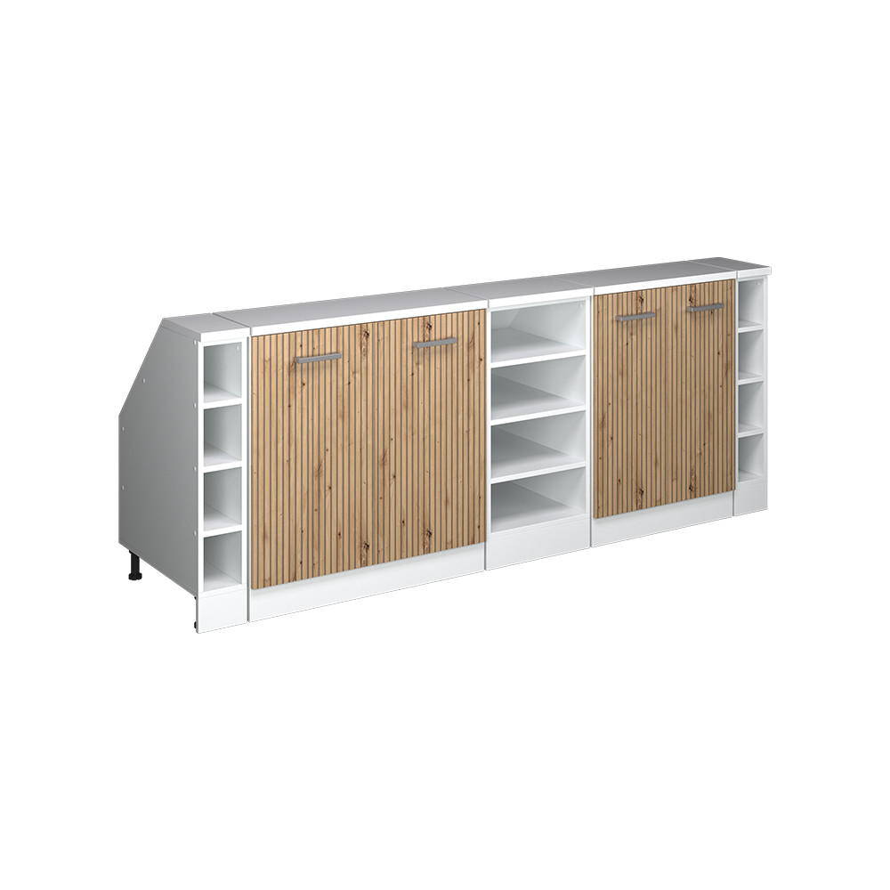 Vicco ŠATNÍ SESTAVA PRO ŠIKMÉ STŘECHY Rion Řemeslný dub 210 cm Sada 5 korpusů skříně hloubka 60 cm