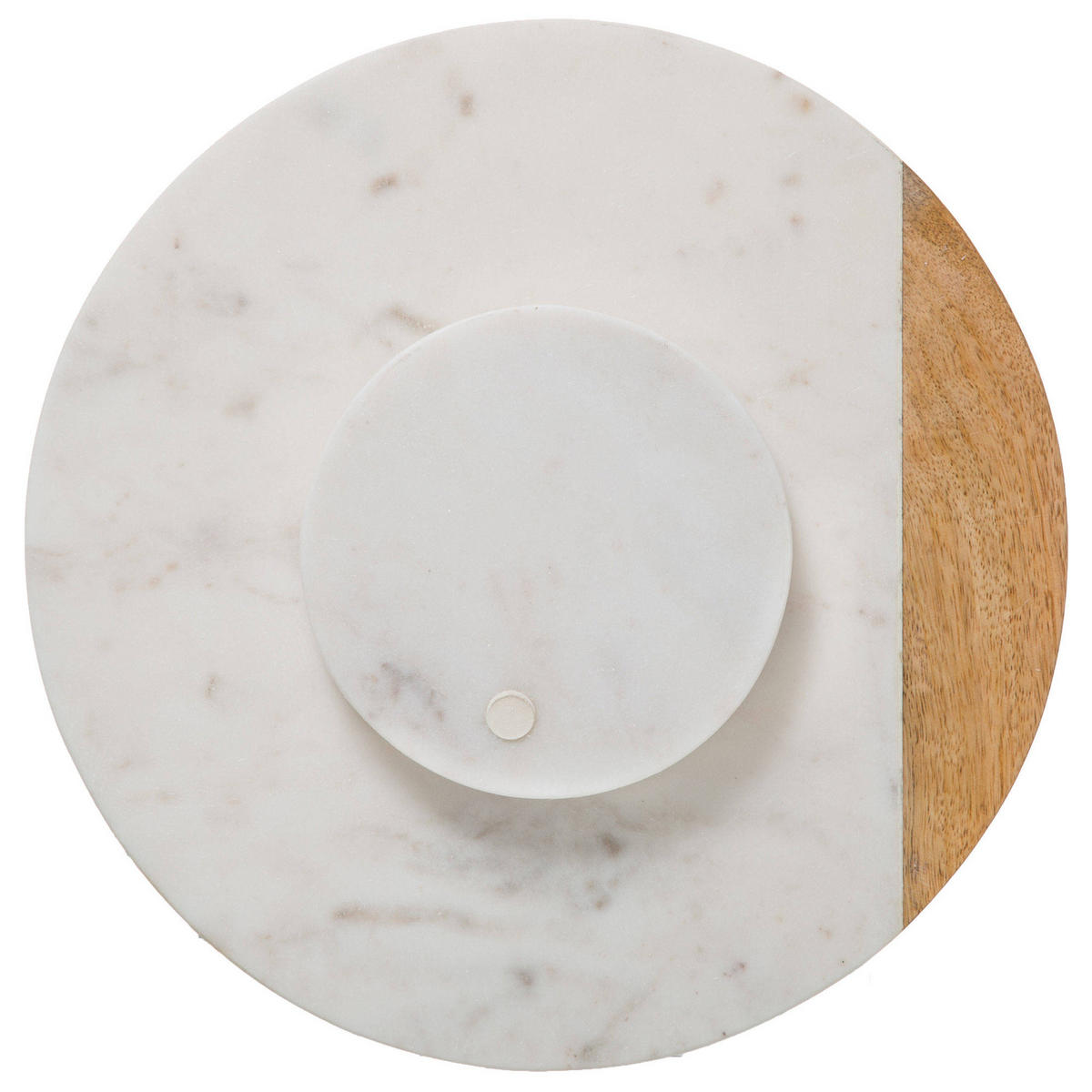 DREHTELLER Marmor Geom Hygge Weiß 30/30/3,8 cm - Weiß, Stein (30/3.8/30cm) - Secret de Gourmet