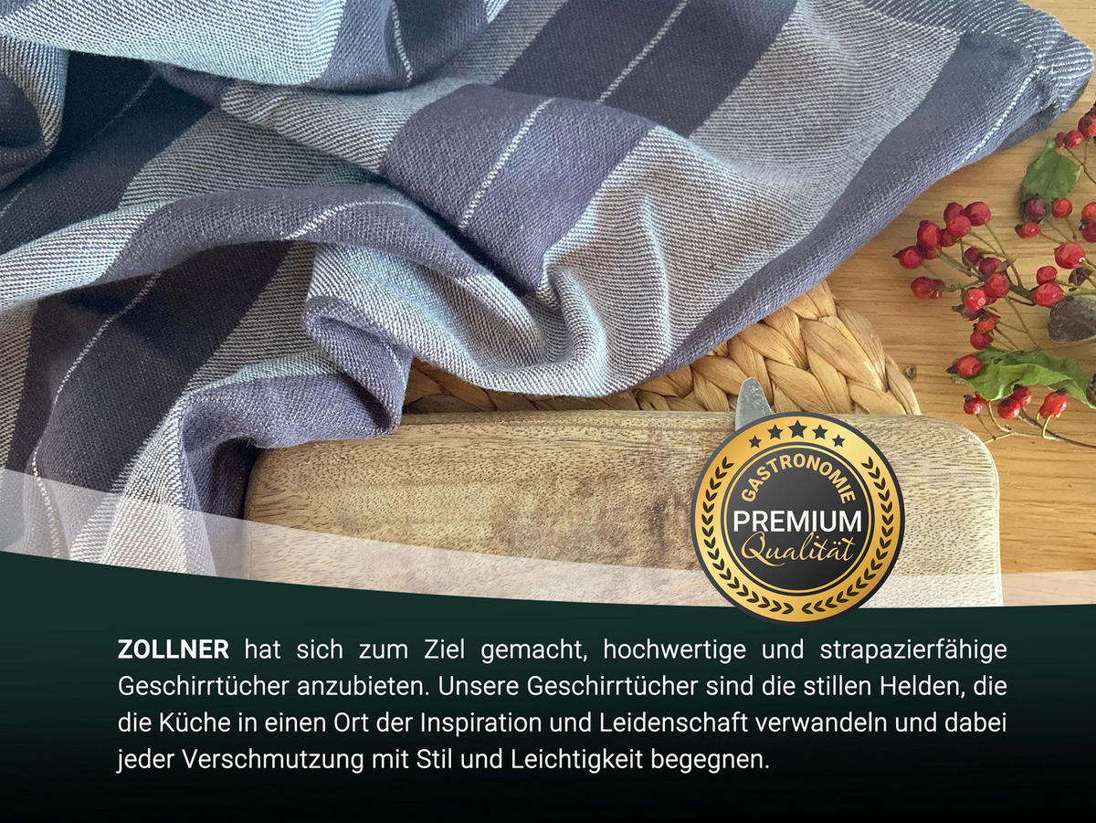 GESCHIRRTÜCHER, 5er-Set, 100% Baumwolle - Grau, Textil (50/70cm) - Zollner