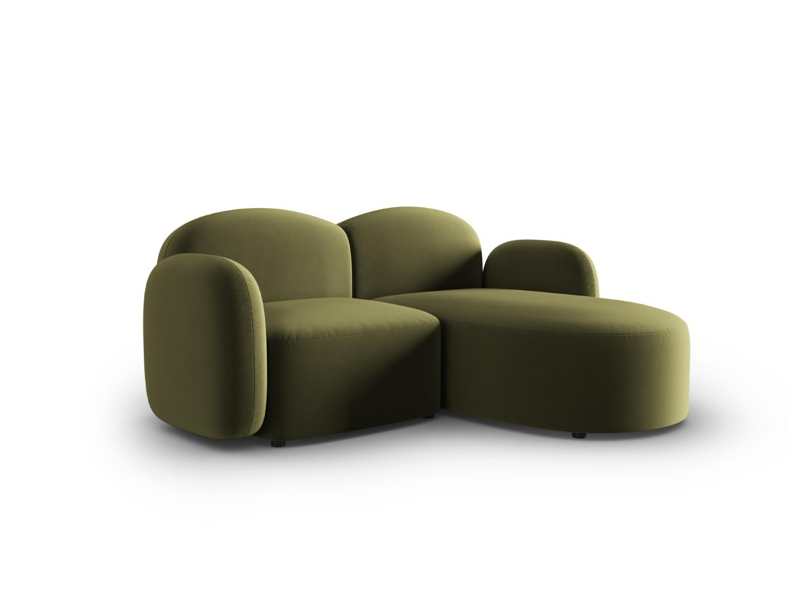 ECKSOFA rechts Blair aus Samt hellgrün 3 Sitzplätze - Hellgrün, Textil (155/194cm) - Micadoni