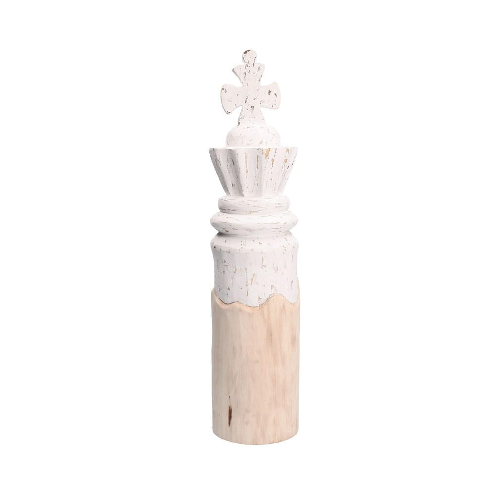 DEKORATIVE FIGUR Weiß 12/12/48 cm H237100001 - Weiß, Holz (12/48/12cm) - Rituali Domestici 