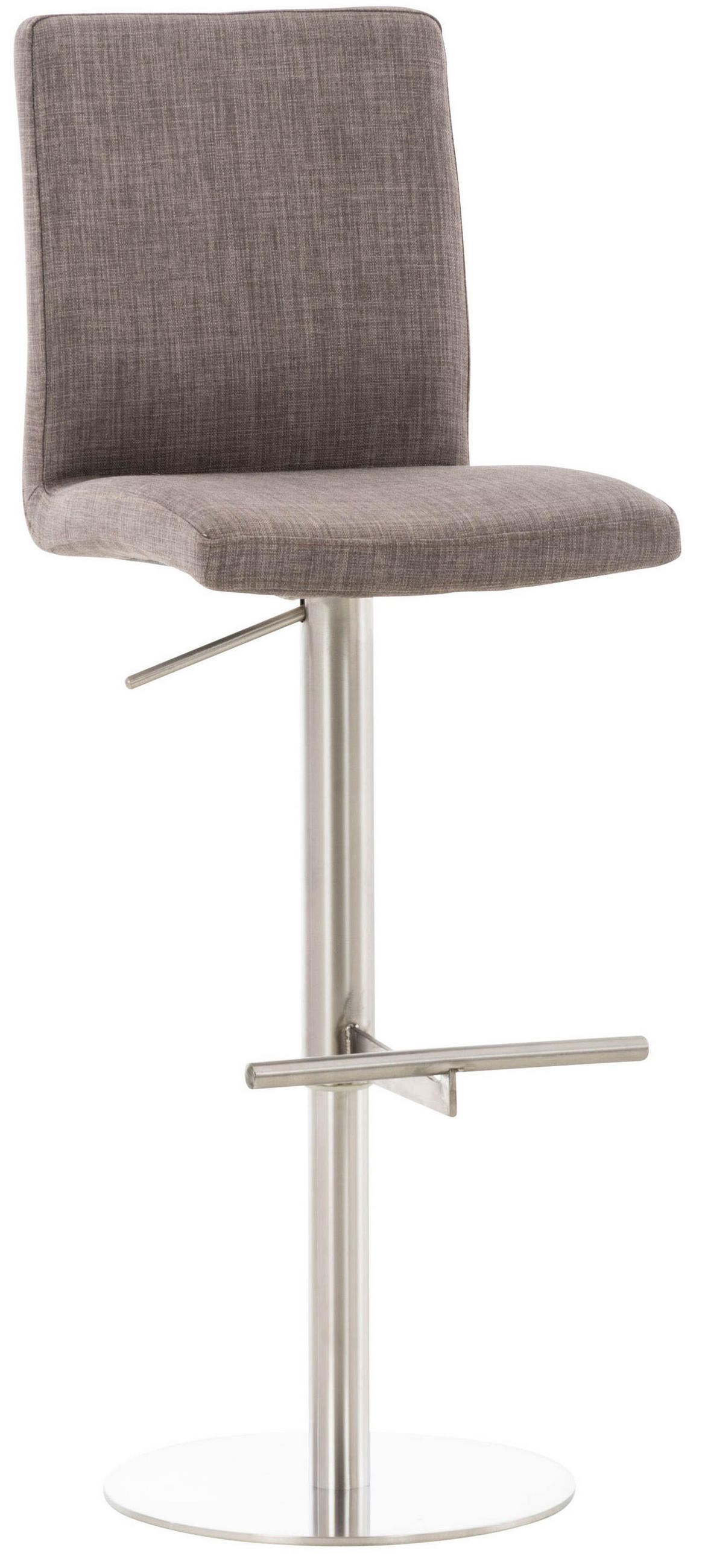 BARHOCKER Cathy, Gestell Edelstahl, Stoff Grau - Chromfarben/Grau, Textil/Metall (40/100/49cm) - TPFLiving