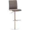 BARHOCKER Cathy, Gestell Edelstahl, Stoff Grau - Chromfarben/Grau, Textil/Metall (40/100/49cm) - TPFLiving