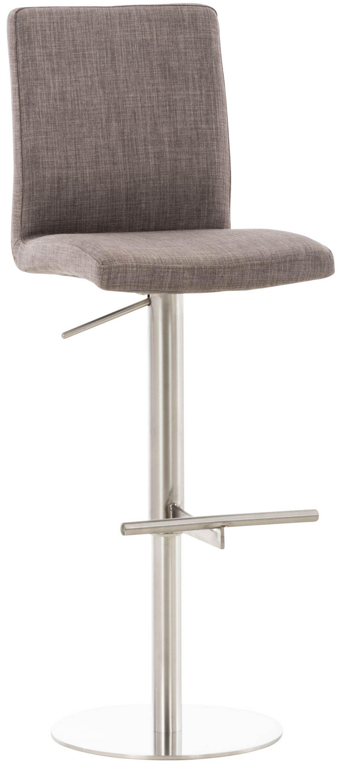 BARHOCKER Cathy, Gestell Edelstahl, Stoff Grau - Chromfarben/Grau, Textil/Metall (40/100/49cm) - TPFLiving