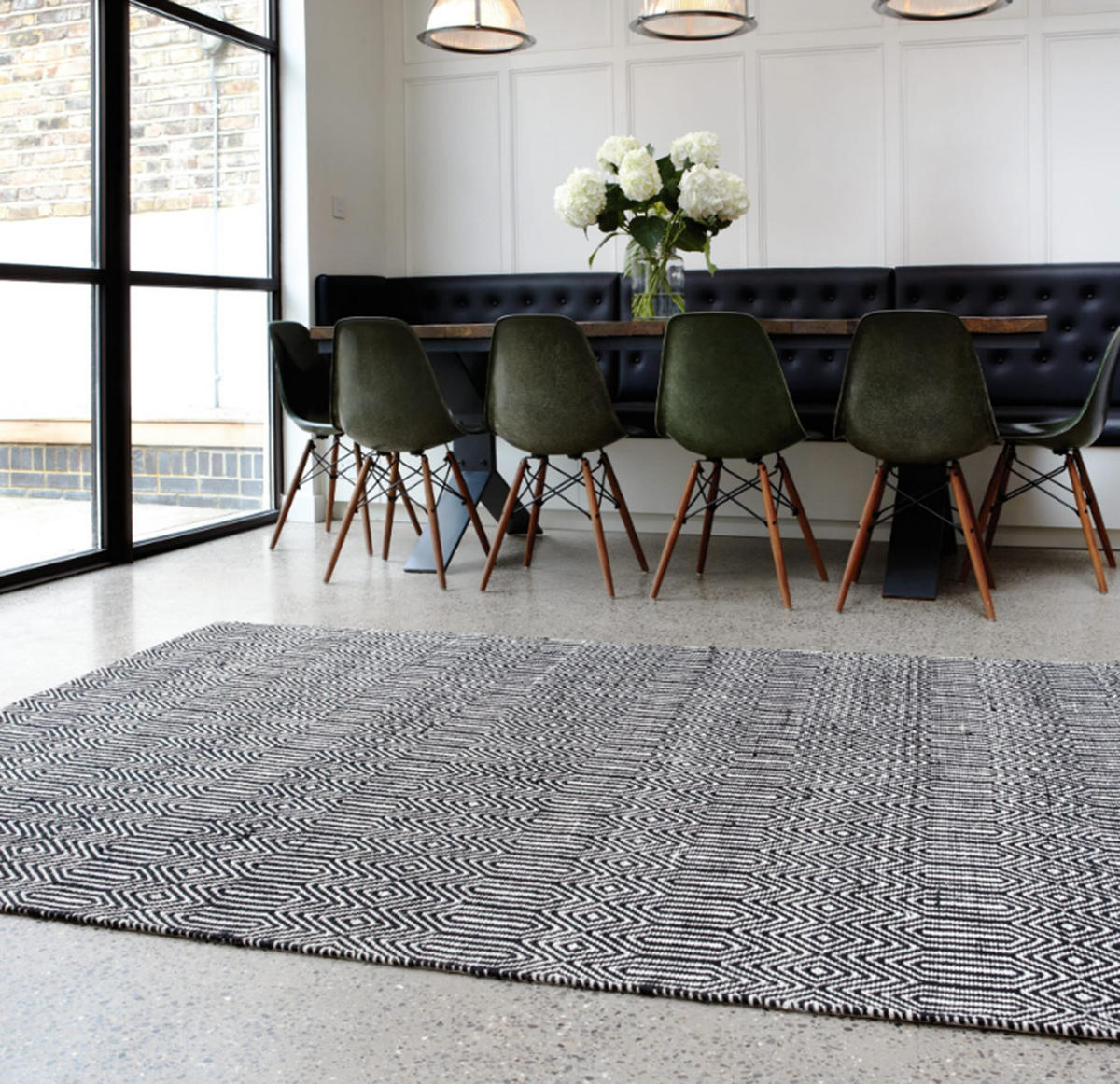 TEPPICH handgewebt Berber Wolle & Baumwolle SILWAN Schwarz 160 x 230 cm - Schwarz, Naturmaterialien (160/230cm) - Novatrend