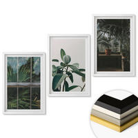 WANDBILDER 3er-Set - 40x60 cm Weißer Rahmen - Grüne Blätter an der Fensterpflanze - Weiß, Kunststoff (40/60cm) - ArtPrintCave