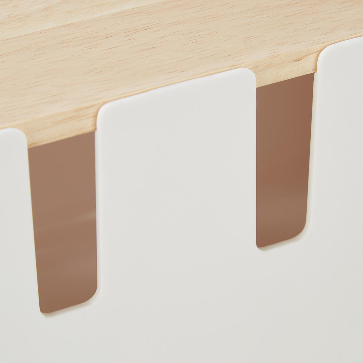 KÁBLA box - biela, drevo/plast (12.5/30/11.5cm) - Relaxdays