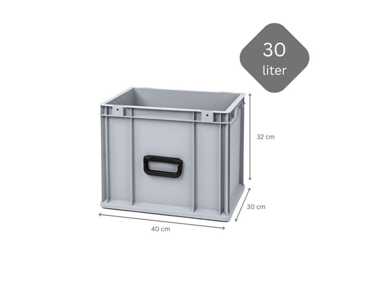 EUROBOX Nextgen Portable Uno 32x30x40cm 30 Liter - Grau, Kunststoff (30/32/40cm) - PROREGAL