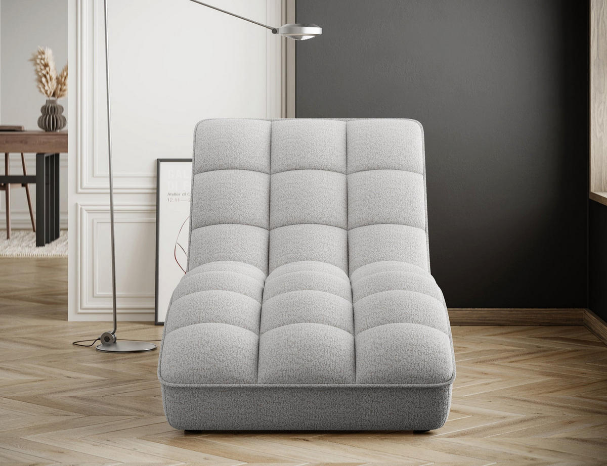 CHAISELONGUE Loren – Moderne Recamiere mit hoher Rückenlehne, HR-Kaltschaum und elegantem Design - Beige, Kunststoff (85/170/85cm) - Wohnideebilder