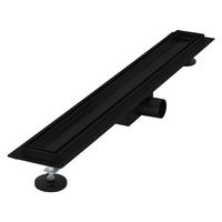DUSCHRINNE 70cm - Schwarz, Metall (13.9/7.8/74cm) - LuxeBath