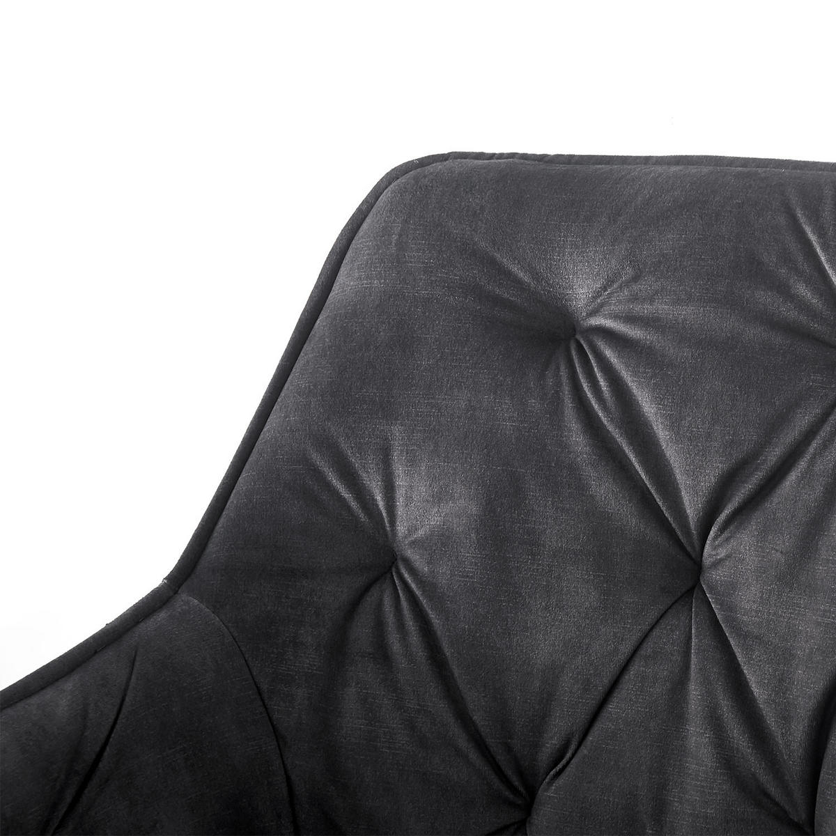 ARMLEHNSTUHL DIETER Anthrazit 2 Stück - Anthrazit, Textil/Metall (61/83/56cm) - B&D Home