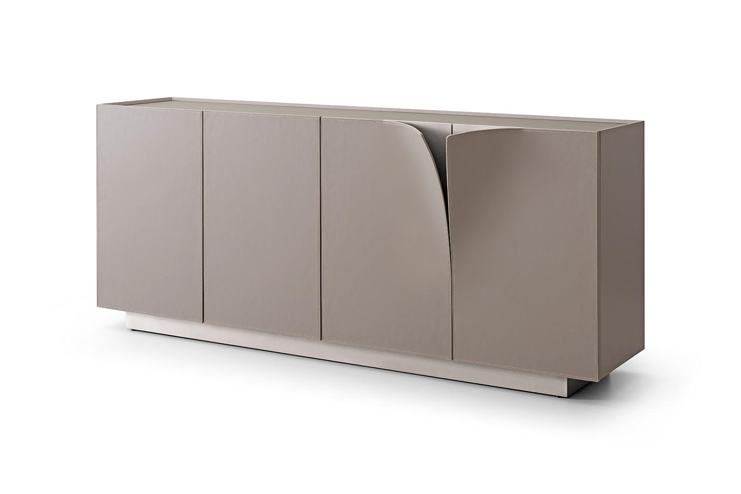 SIDEBOARD EMMA Grau Holz - Silberfarben/Weiß, Holzwerkstoff/Metall (180/78/42cm) - KAWOLA