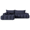 ECKSOFA Dandelino Marineblau mit Samtbezug, links - Schwarz/Dunkelblau, Kunststoff/Textil (275/168cm) - Selsey