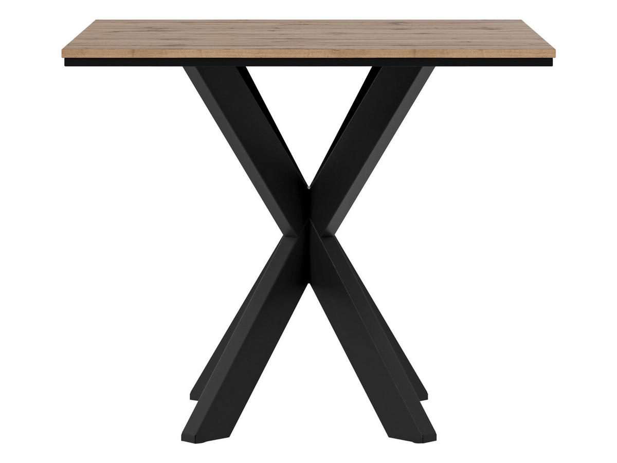 ESSTISCH Paro - Eiche Wotan/Schwarz, Holzwerkstoff/Metall (90/90/74cm) - MIRJAN24