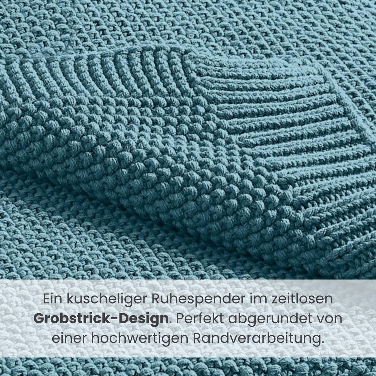SCHMUSEDECKE 2er Set Strick türkis 70/100 cm - Türkis, Textil (70/100cm) - wometo